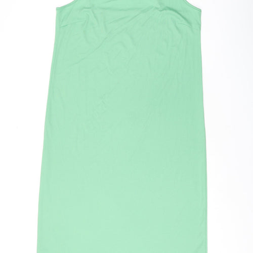 Marks and Spencer Womens Green Polyester Shift Size 16 Square Neck Pullover