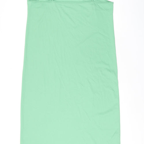 Marks and Spencer Womens Green Polyester Shift Size 16 Square Neck Pullover