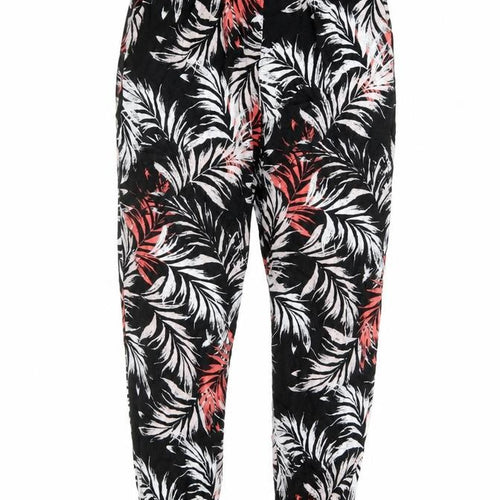 Paraphrase Womens Black Geometric Viscose Bloomer Trousers Size L L27 in Regular - Leaf print
