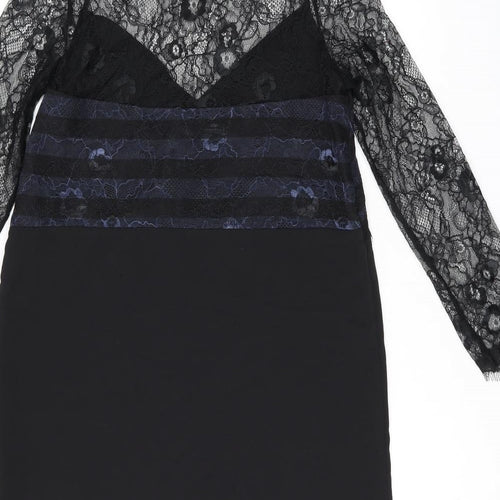 Zara Womens Black Polyamide Shift Size XS Round Neck Pullover - Lace detail