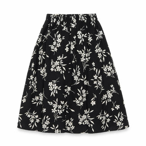 Bonmarché Womens Black Floral Viscose Swing Skirt Size 14
