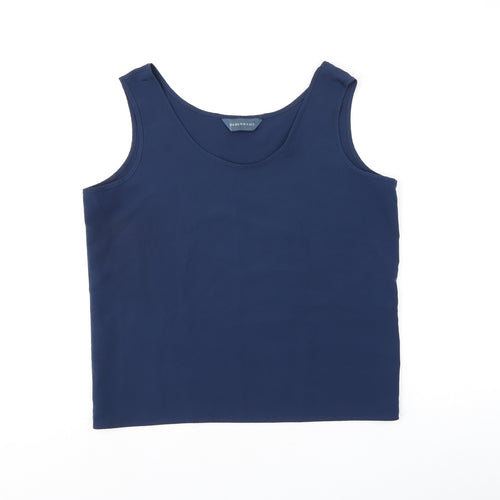 Debenhams Womens Blue Polyester Basic Tank Size 12 Scoop Neck