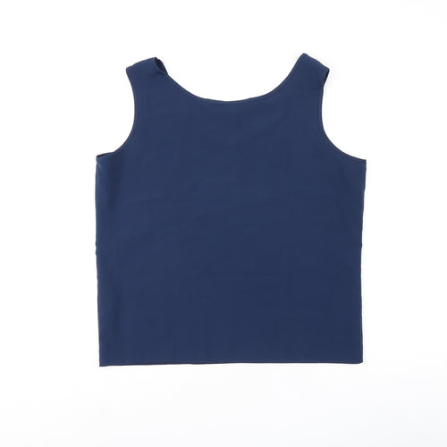 Debenhams Womens Blue Polyester Basic Tank Size 12 Scoop Neck