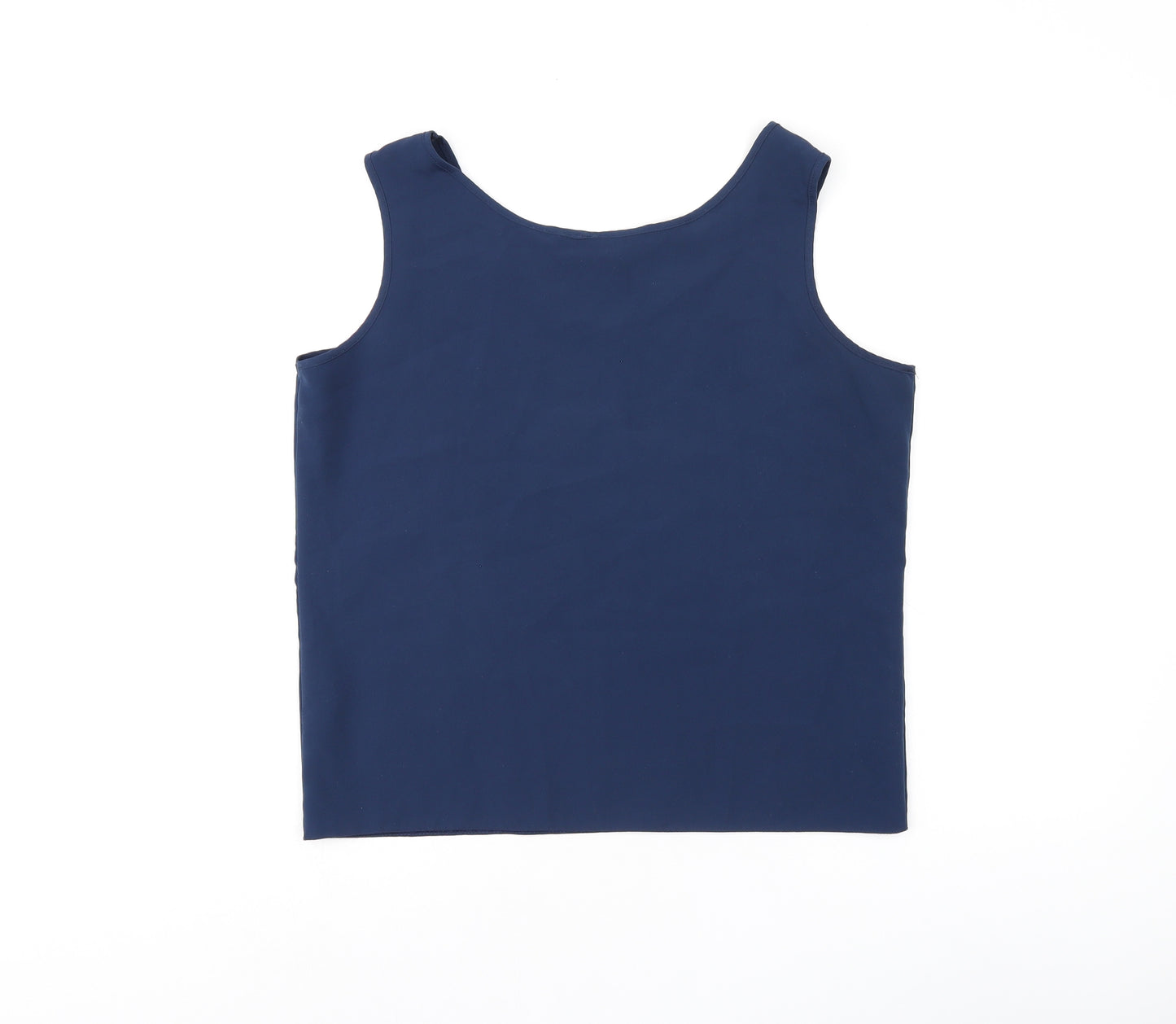Debenhams Womens Blue Polyester Basic Tank Size 12 Scoop Neck