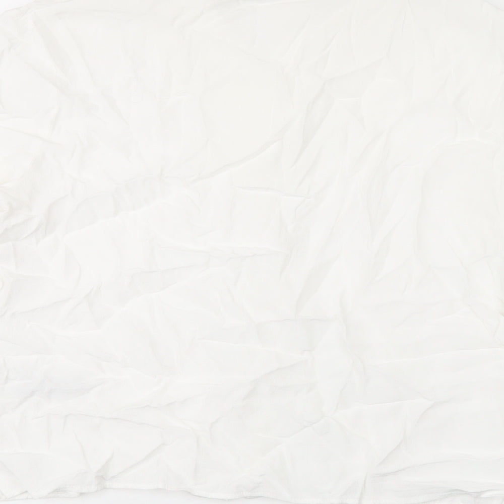 Marks and Spencer Womens White Viscose Basic Button-Up Size 12 Collared