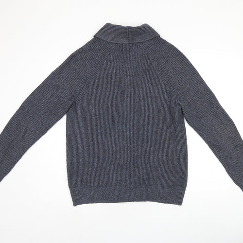 Marks and Spencer Mens Grey Collared Polyamide Cardigan Jumper Size M Long Sleeve