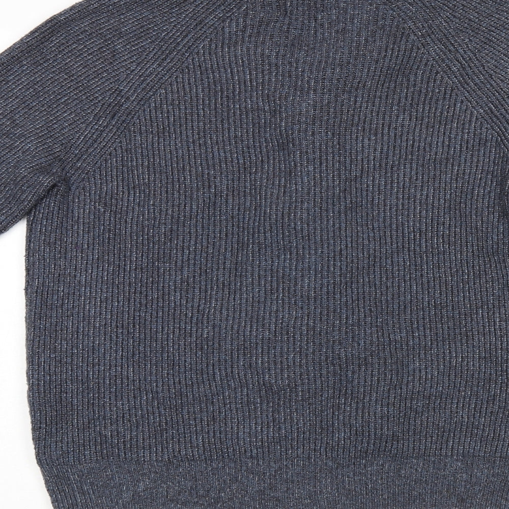 Marks and Spencer Mens Grey Collared Polyamide Cardigan Jumper Size M Long Sleeve