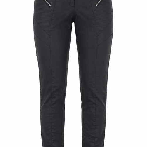 Luizacco Womens Black Cotton Skinny Jeans Size S L32 in Regular Zip - Leather Coated