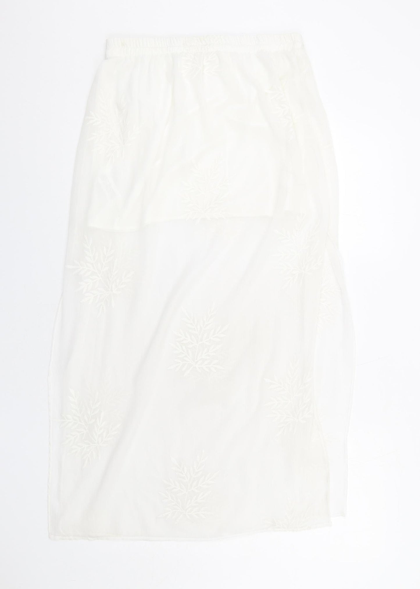 Zara Womens Ivory Polyester A-Line Skirt Size M Drawstring