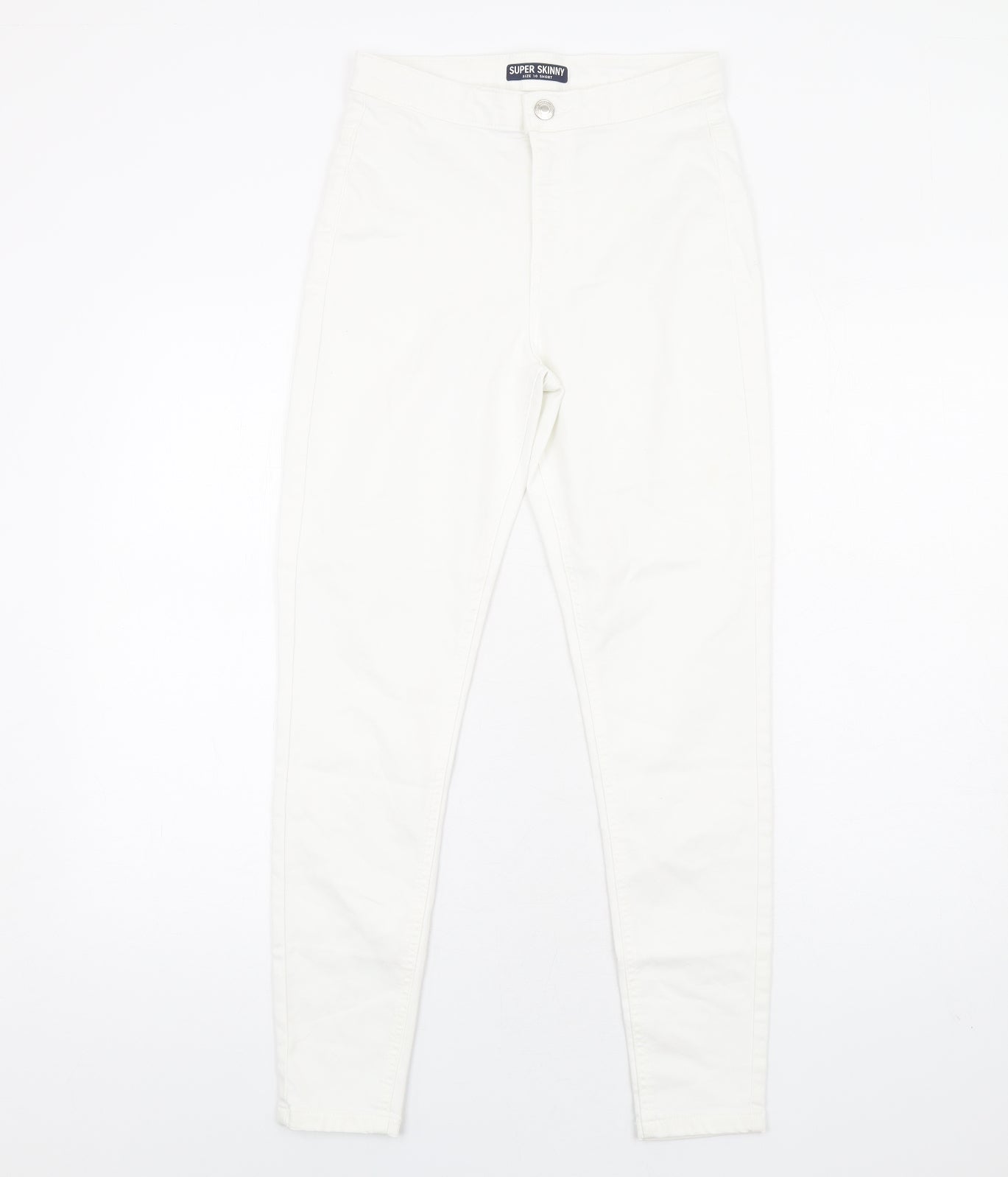Marks and Spencer Womens White Cotton Skinny Jeans Size 10 L29 in Regular Zip
