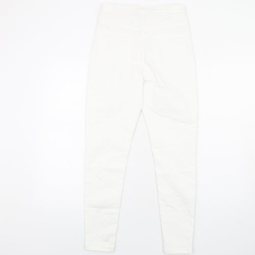 Marks and Spencer Womens White Cotton Skinny Jeans Size 10 L29 in Regular Zip
