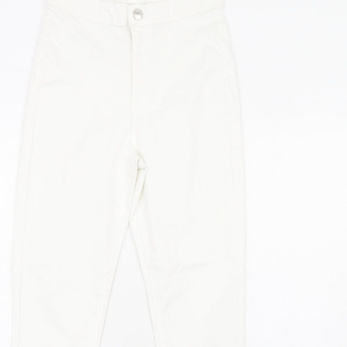 Marks and Spencer Womens White Cotton Skinny Jeans Size 10 L29 in Regular Zip