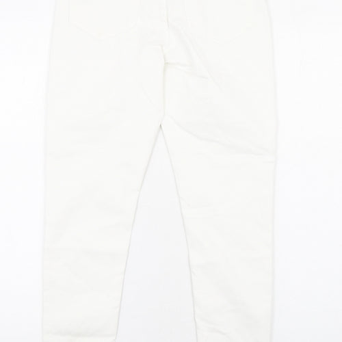 Marks and Spencer Womens White Cotton Skinny Jeans Size 10 L29 in Regular Zip