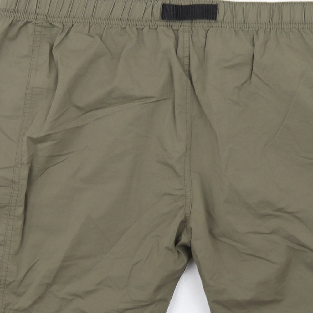 Marks and Spencer Mens Green Cotton Bermuda Shorts Size 42 in Regular Zip