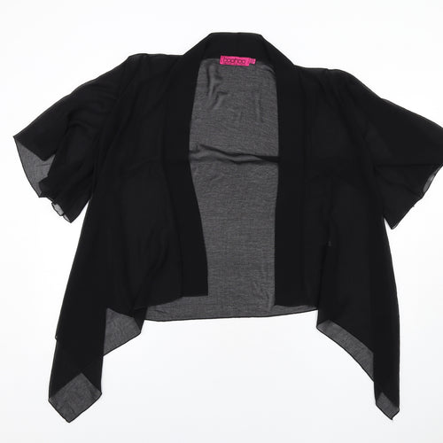 Boohoo Womens Black Polyester Kimono T-Shirt Size 10 V-Neck