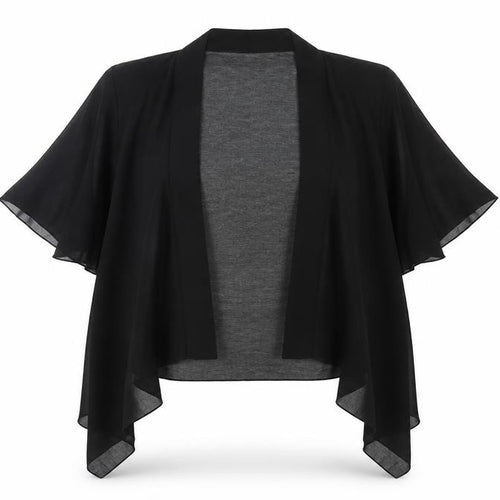 Boohoo Womens Black Polyester Kimono T-Shirt Size 10 V-Neck