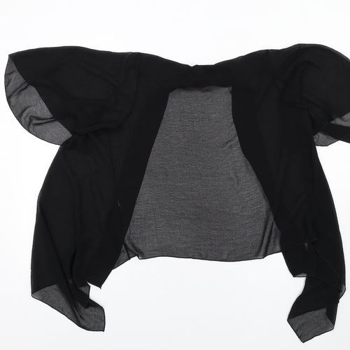 Boohoo Womens Black Polyester Kimono T-Shirt Size 10 V-Neck