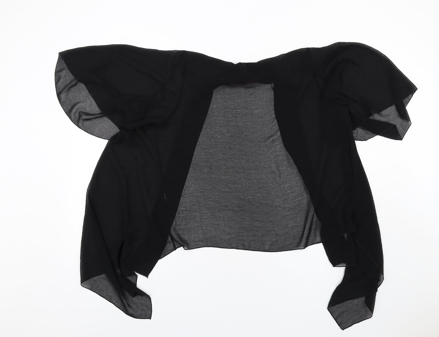 Boohoo Womens Black Polyester Kimono T-Shirt Size 10 V-Neck