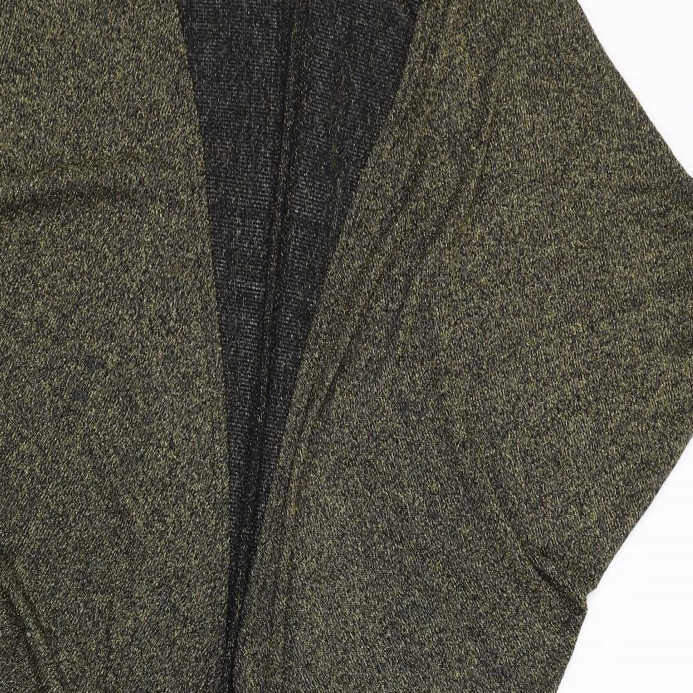 Boohoo Womens Gold V-Neck Acrylic Cardigan Jumper Size M