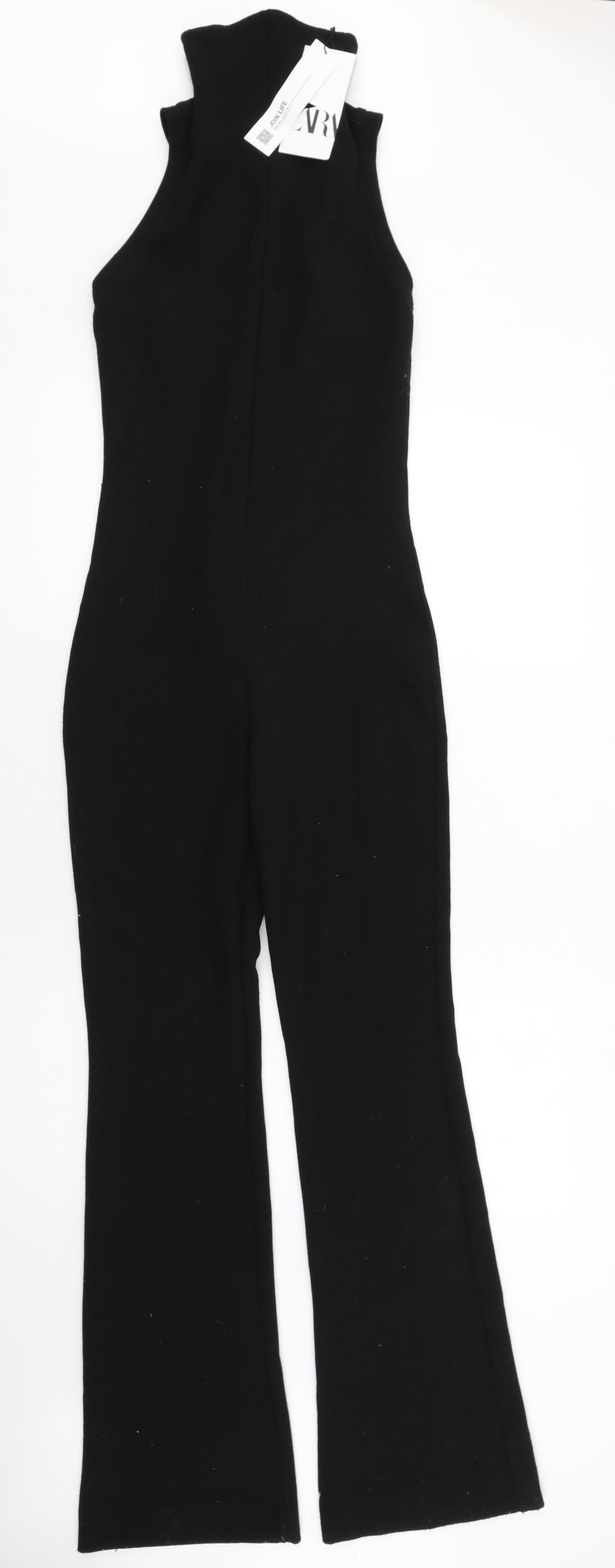 Zara Womens Black Polyester Jumpsuit One-Piece Size XS L34 in Zip