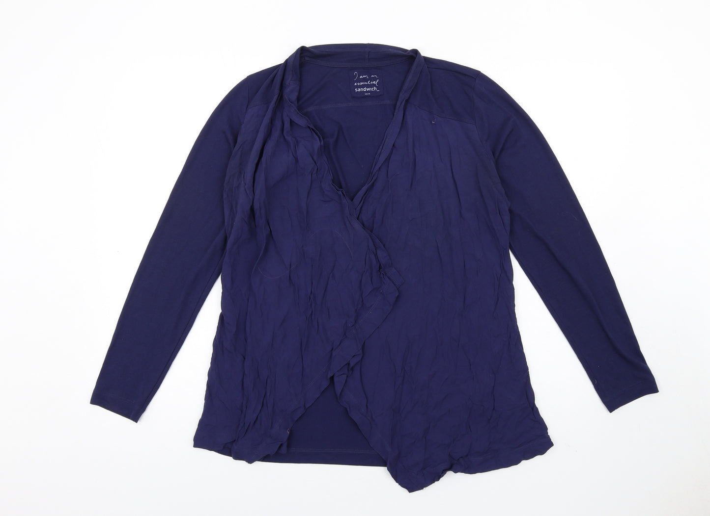 Sandwich Womens Blue Polyester Kimono T-Shirt Size M V-Neck