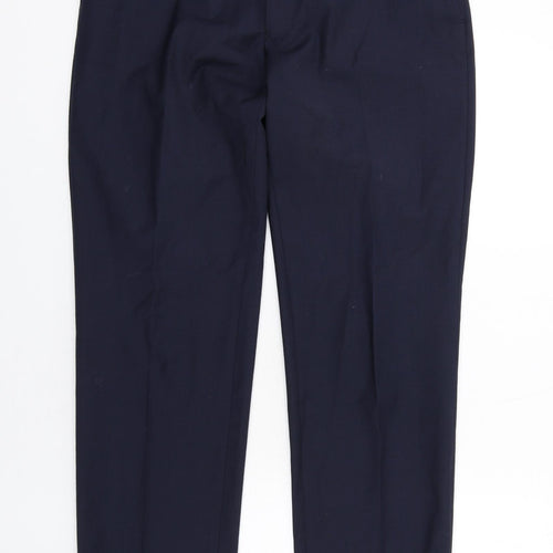 Yunsa Mens Blue Wool Dress Pants Trousers Size 34 in L31 in Regular Zip