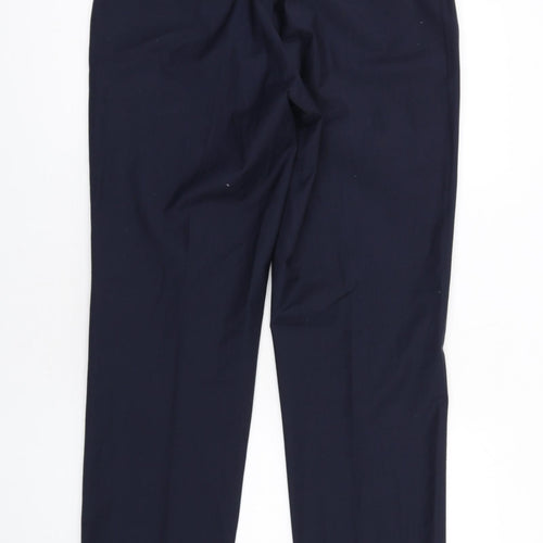 Yunsa Mens Blue Wool Dress Pants Trousers Size 34 in L31 in Regular Zip