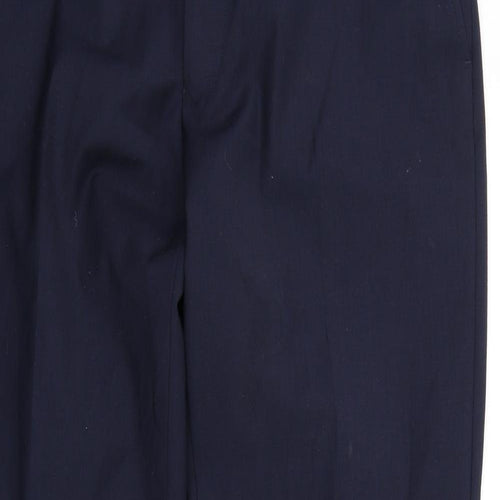 Yunsa Mens Blue Wool Dress Pants Trousers Size 34 in L31 in Regular Zip