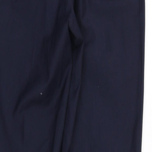 Yunsa Mens Blue Wool Dress Pants Trousers Size 34 in L31 in Regular Zip