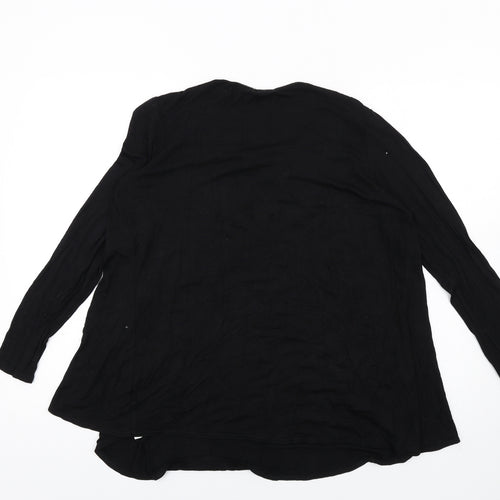 Boohoo Womens Black Viscose Basic T-Shirt Size 14 Round Neck