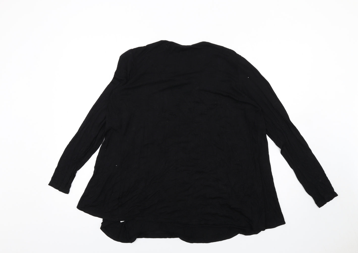 Boohoo Womens Black Viscose Basic T-Shirt Size 14 Round Neck