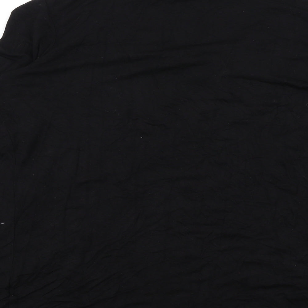 Boohoo Womens Black Viscose Basic T-Shirt Size 14 Round Neck
