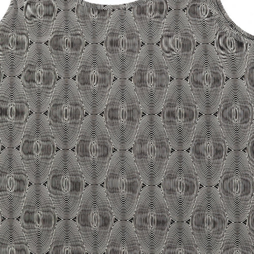 Agasy Womens Black Geometric Polyester Basic Tank Size 2XL Round Neck