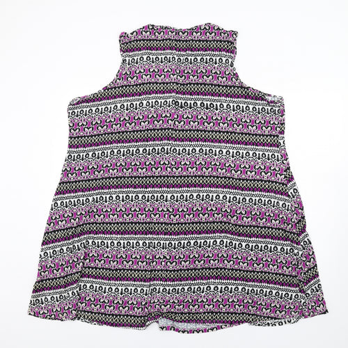 Marks and Spencer Womens Multicoloured Geometric Viscose Basic Tank Size 22 V-Neck