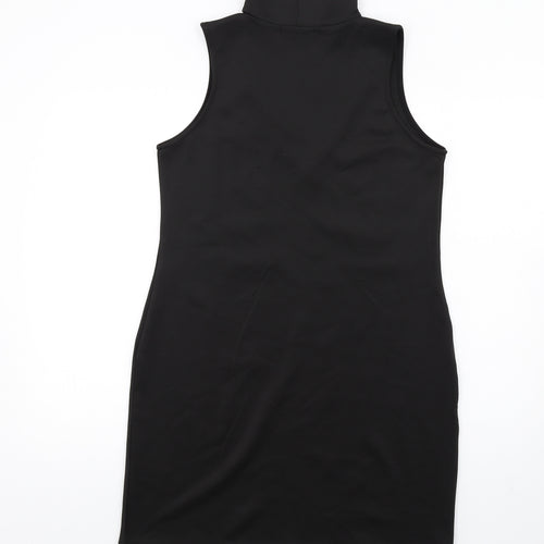 Missguided Womens Black Polyester Bodycon Size 10 Mock Neck Pullover - Keyhole neck