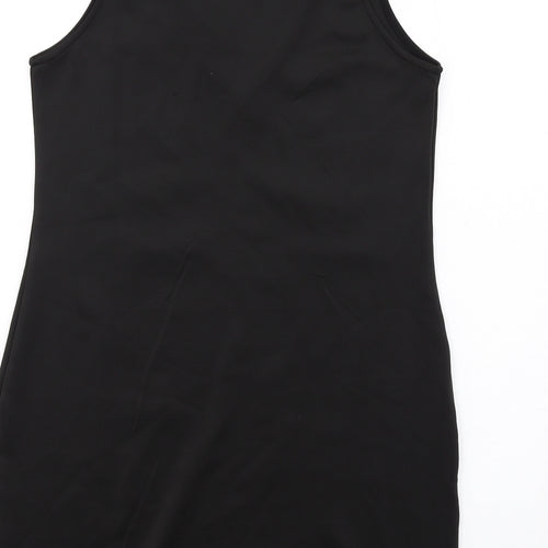 Missguided Womens Black Polyester Bodycon Size 10 Mock Neck Pullover - Keyhole neck
