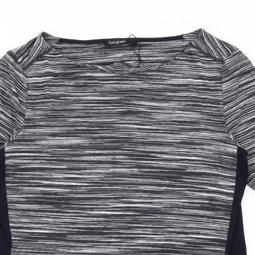 Autograph Womens Blue Viscose Basic T-Shirt Size 12 Scoop Neck