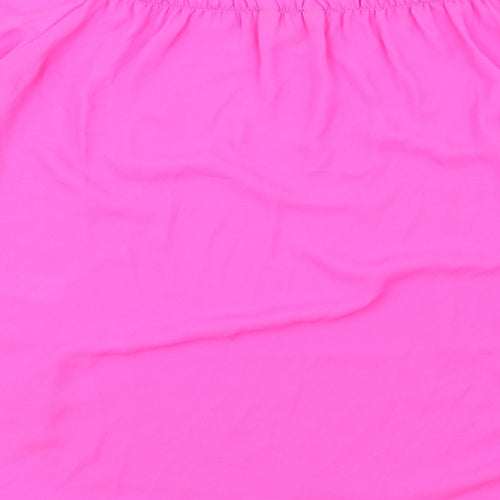 New Look Womens Pink Polyester Basic Blouse Size 12 Off the Shoulder