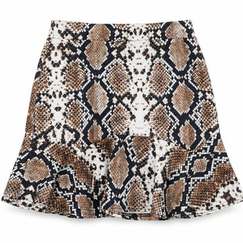 Nasty Gal Womens Brown Animal Print Polyester Trumpet Skirt Size 8 - Snake Print
