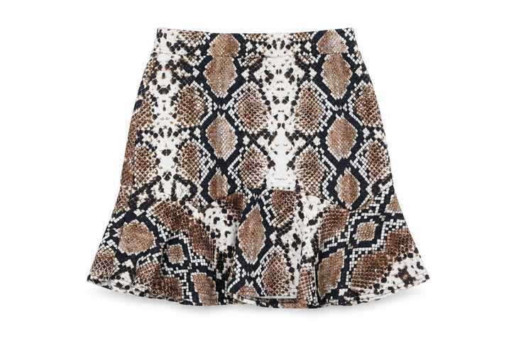 Nasty Gal Womens Brown Animal Print Polyester Trumpet Skirt Size 8 - Snake Print