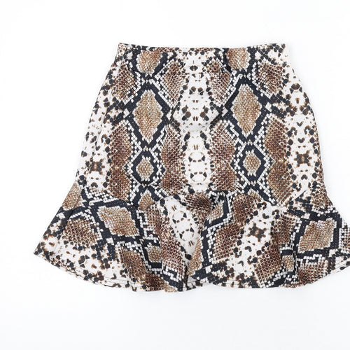 Nasty Gal Womens Brown Animal Print Polyester Trumpet Skirt Size 8 - Snake Print