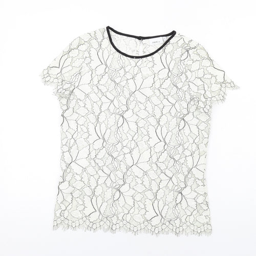 NEXT Womens White Cotton Basic T-Shirt Size 8 Round Neck
