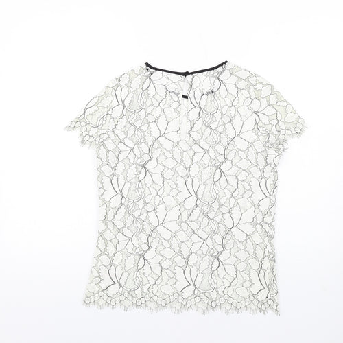 NEXT Womens White Cotton Basic T-Shirt Size 8 Round Neck