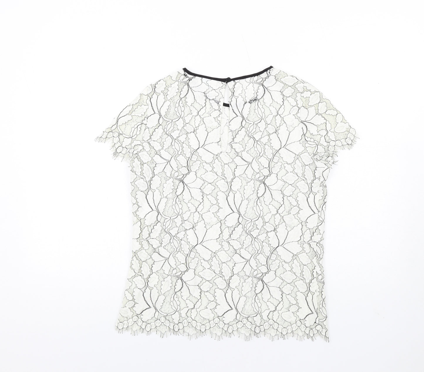 NEXT Womens White Cotton Basic T-Shirt Size 8 Round Neck