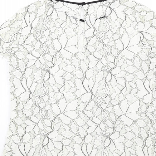 NEXT Womens White Cotton Basic T-Shirt Size 8 Round Neck