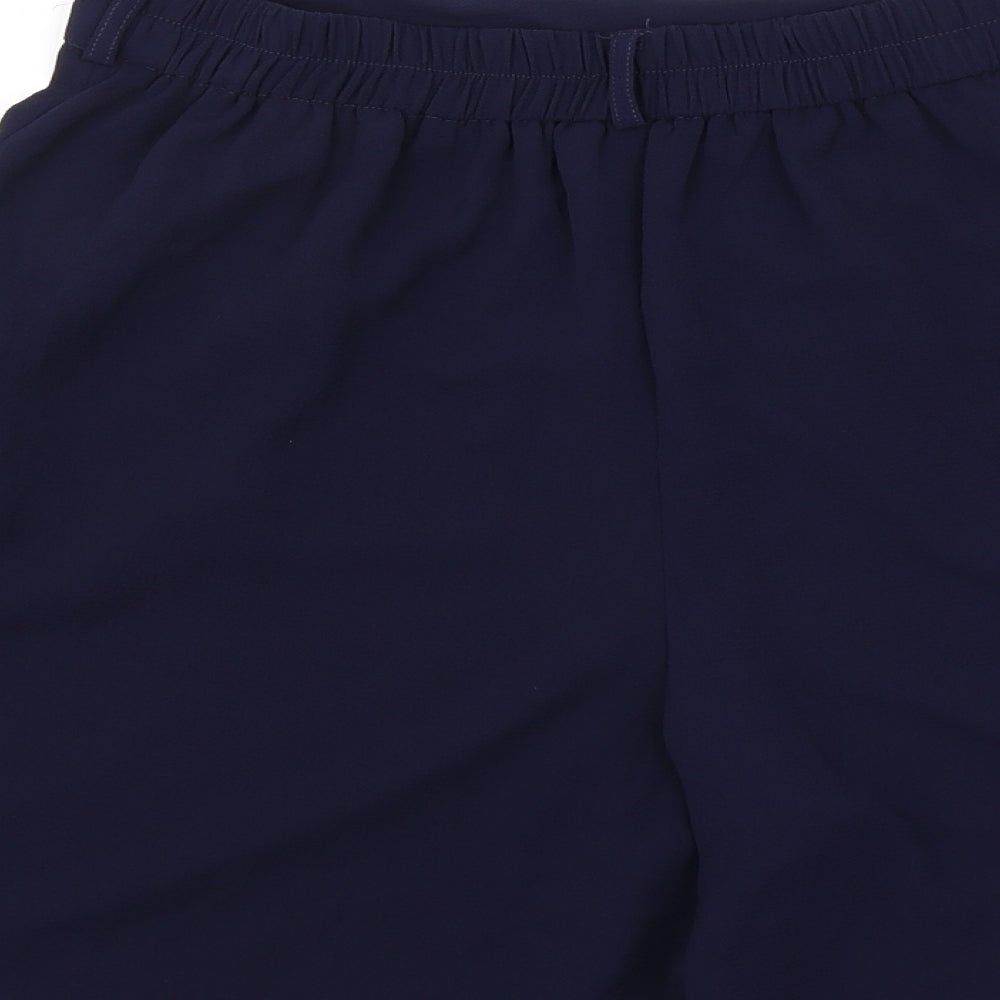 M&Co Womens Blue Polyester Basic Shorts Size 12 Regular Pull On