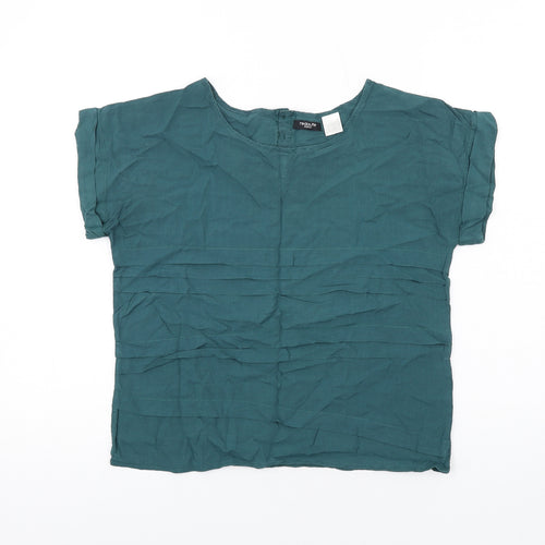 La Redoute Womens Green Viscose Basic T-Shirt Size 10 Round Neck