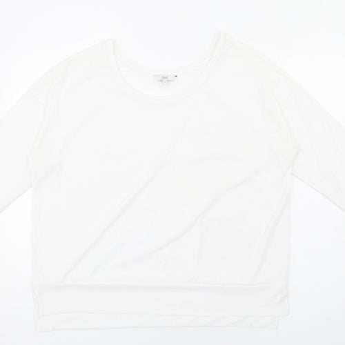 NEXT Womens White Polyester Basic T-Shirt Size 18 Round Neck
