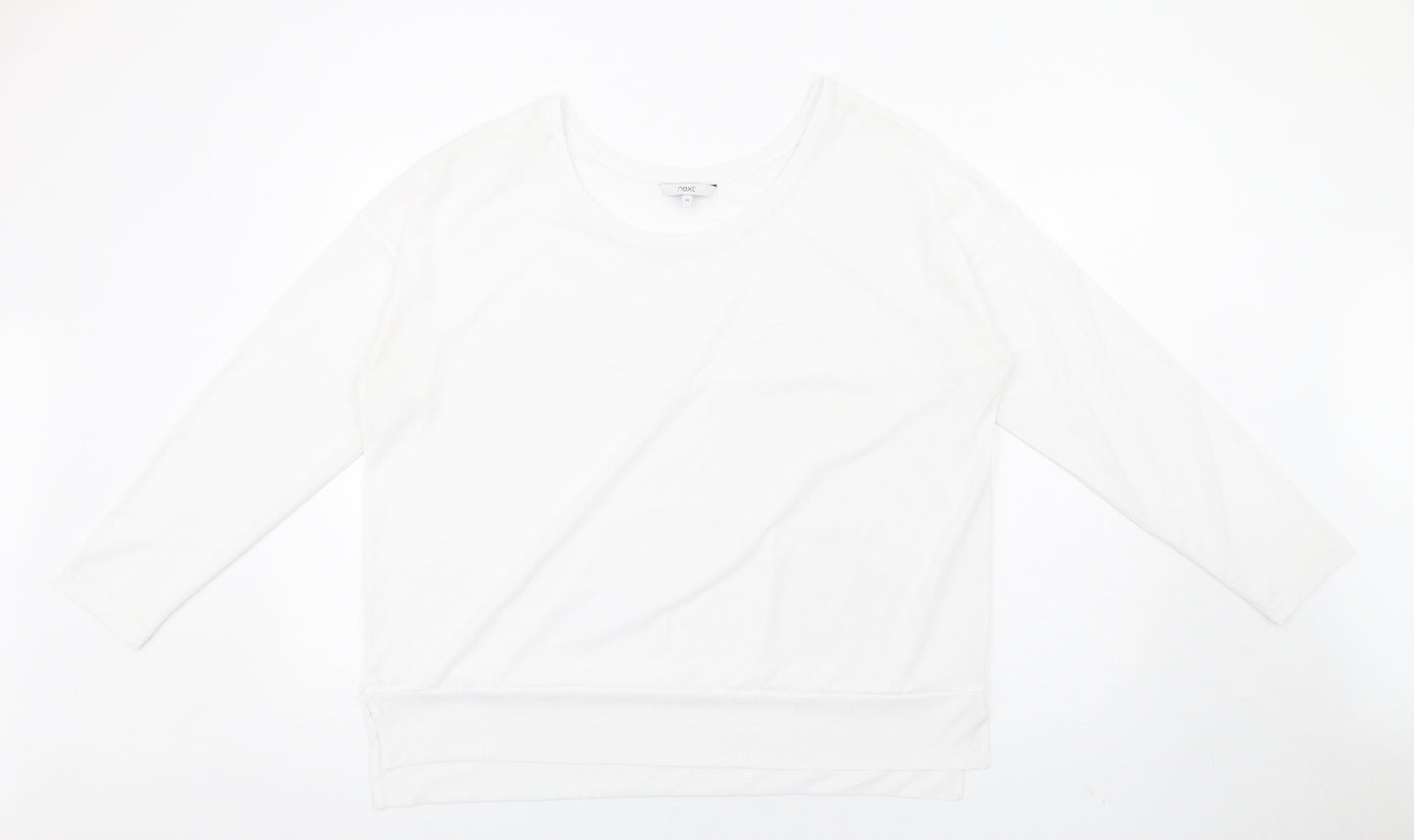 NEXT Womens White Polyester Basic T-Shirt Size 18 Round Neck