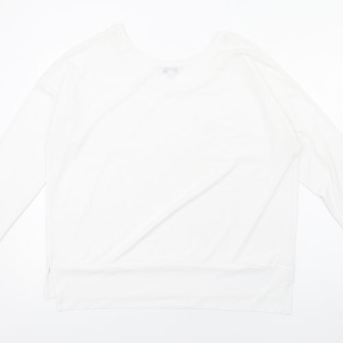 NEXT Womens White Polyester Basic T-Shirt Size 18 Round Neck